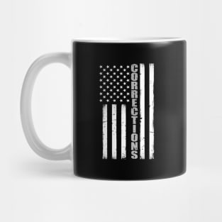 Thin Silver Line Corrections Flag Mug